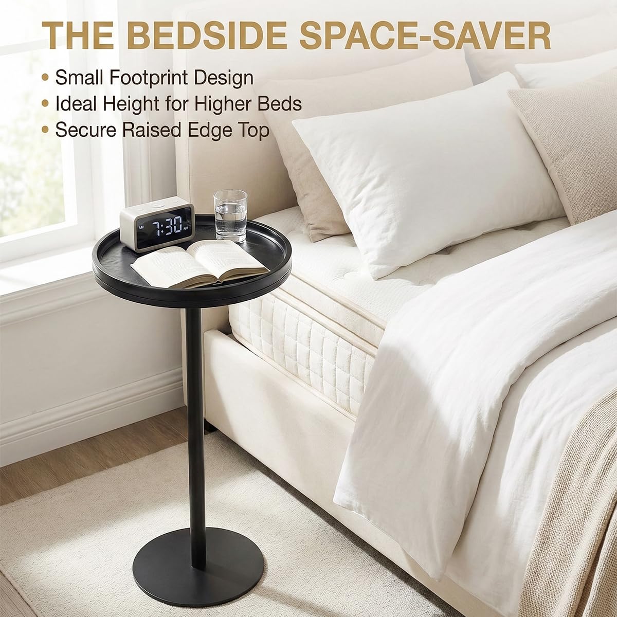 Amazon｜ZEXVIDA サイドテーブル 軽量 直径30×高さ62.7㎝ 耐荷重50kg